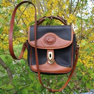 Vintage Dooney & Bourke Leather Square Carrier Bag